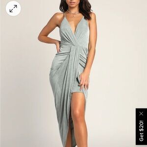 Elegant Dusty Blue Evening Dress